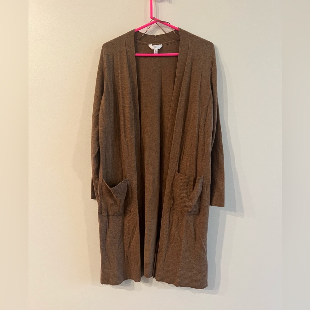 Cozy Brown Open-Front Cardigan